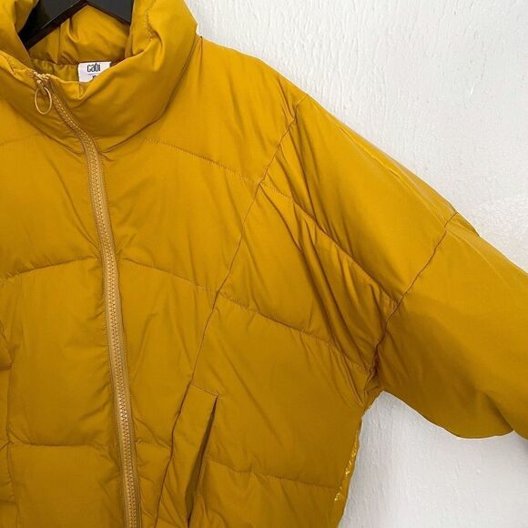 Cabi Puff Piece Style 4228 Acid Yellow Puffer Jacket Women’s XS Asymmetrical - Picture 5 of 16